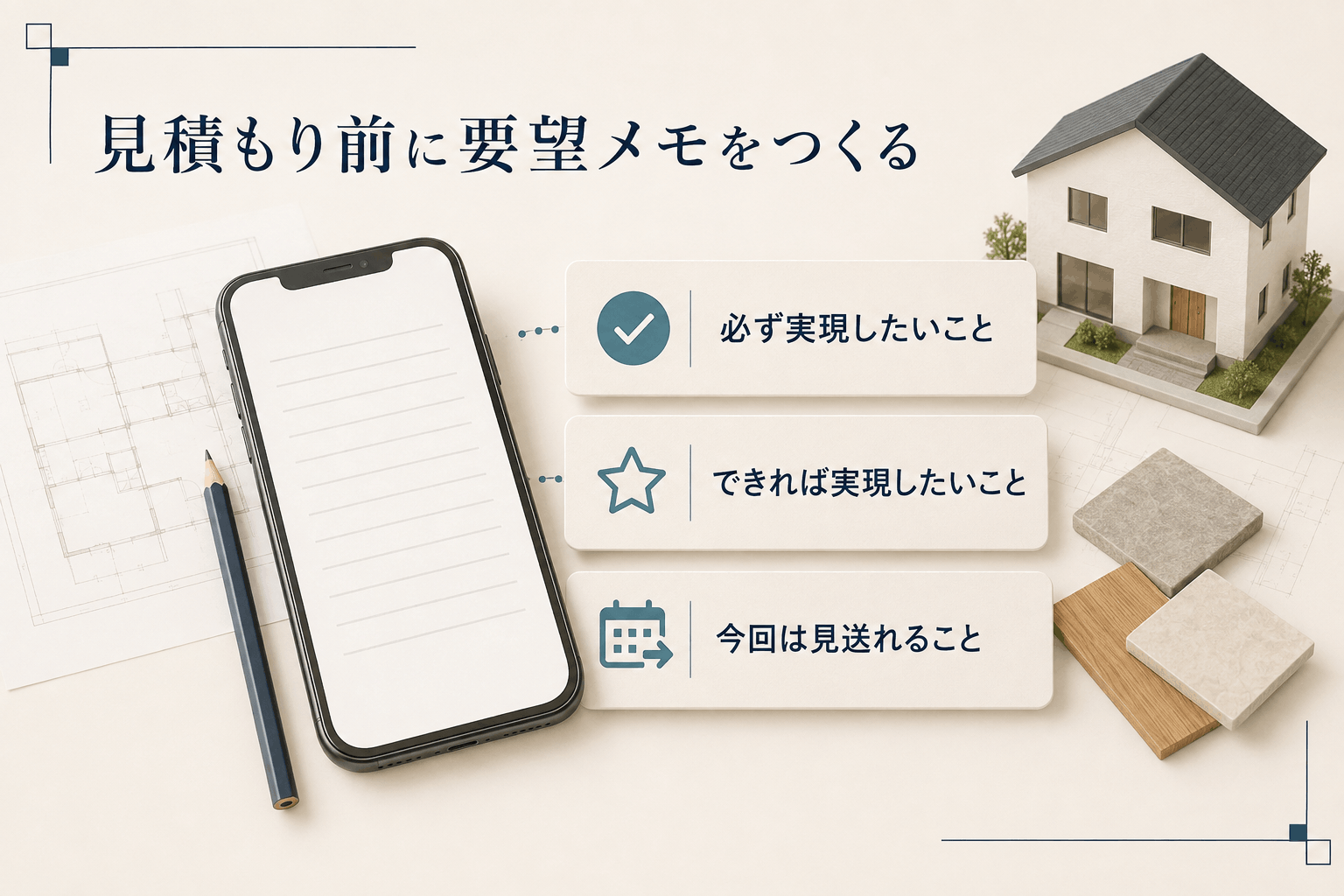 見積もりを頼む前に、一枚の要望メモをつくる